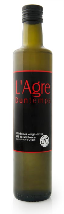 Botella antiga d'agre d'oli ecològic